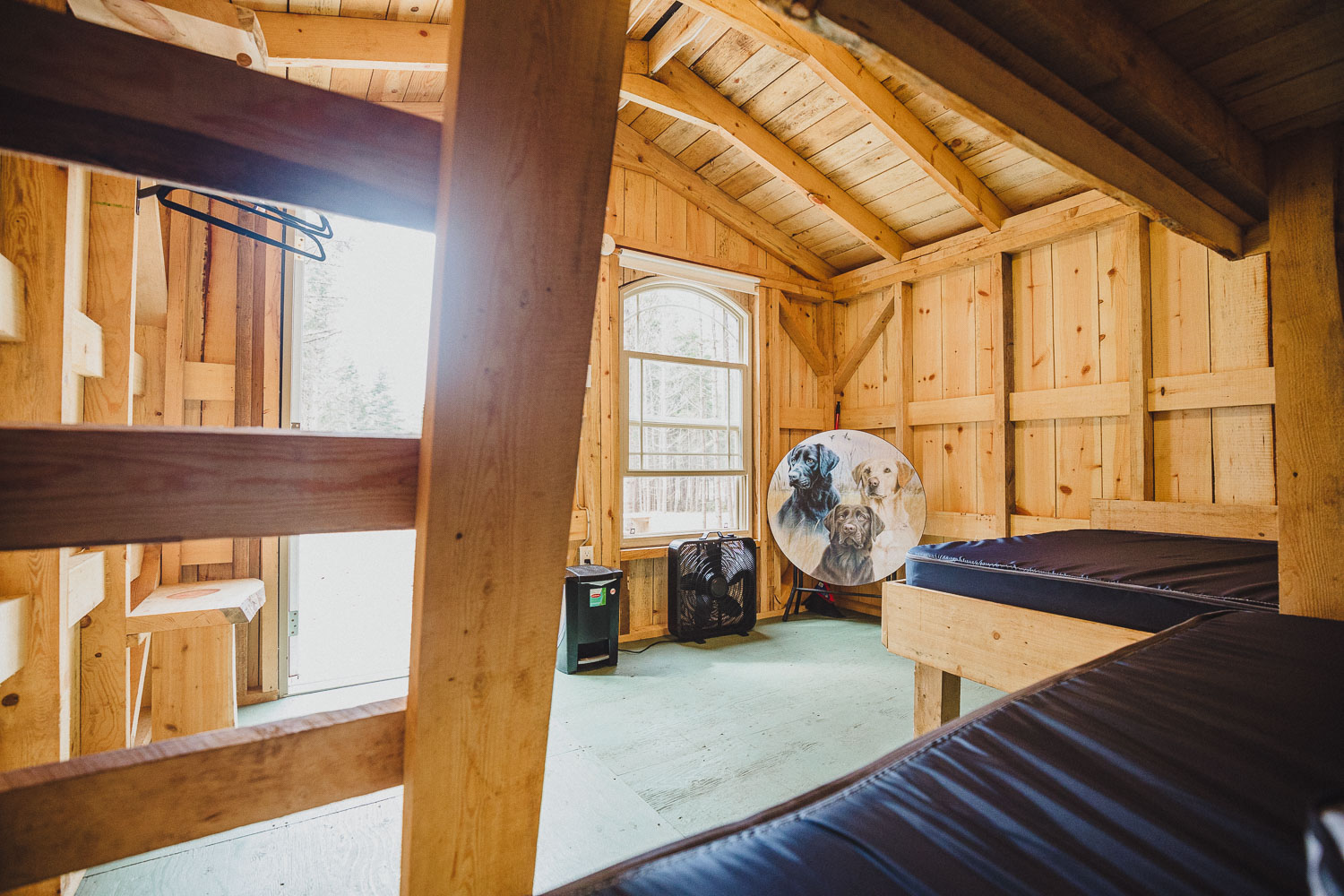 inside rustic cabin